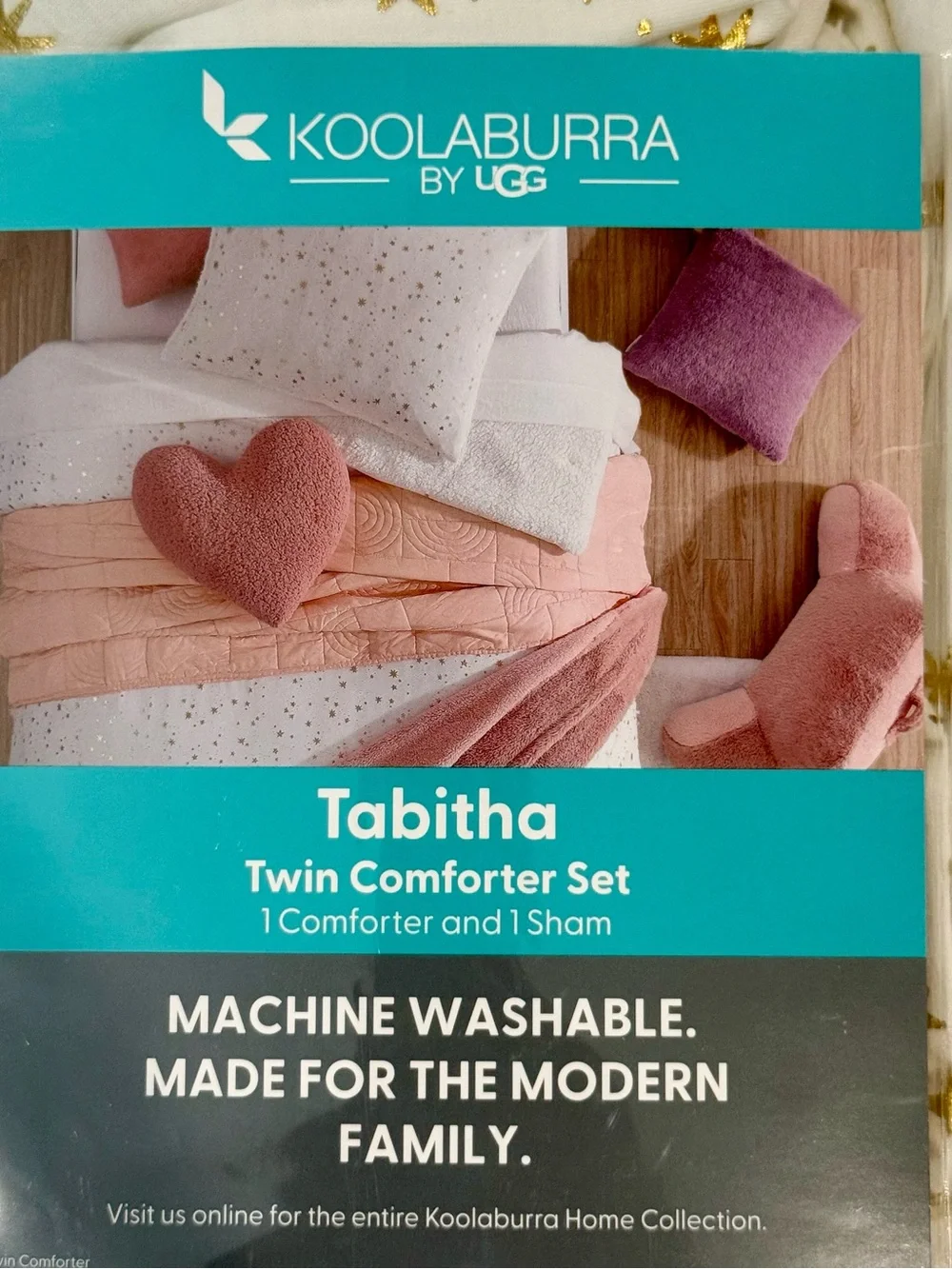 Koolaburra Kids Tabitha Twin Comforter Set in White and Gold